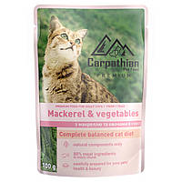 Вологий корм для кішок Carpathian Pet Food з макреллю та овочами в соусі 100 г