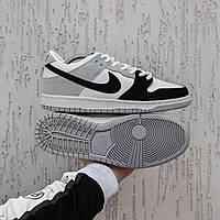 Мужские кроссовки Nike SB (белые с черным) модные повседневные демисезонные кроссовки 2428 Найк топ
