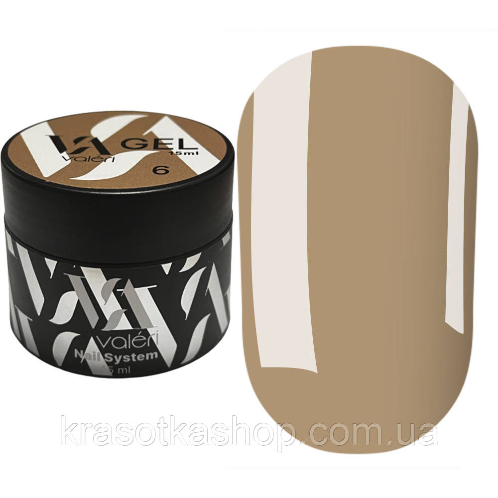 Гель для нарощування нігтів Valeri Builder Gel 006, 15 мл (Cacao)