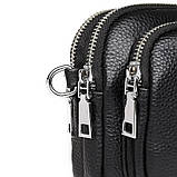 Шкіряна жіноча сумка з натуральної шкіри. Сумочка жіноча маленька модна з текстильним ремінцем, фото 7