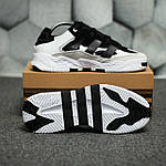 Чоловічі демісезонні кросівки Adidas Niteball (білі з чорним) стильні повсякденні кроси 1835 Адідас топ, фото 8