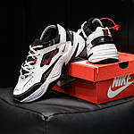 Чоловічі кросівки Nike M2K Tekno (білі з чорними та червоним) низькі стильні кросівки 1379 Найк топ, фото 7