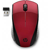Мышка беспроводная для ПК и ноутбука HP 220 1600dpi USB 3кн черно-красный (7KX10AA)