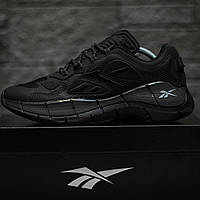 Мужские кроссовки Reebok Zig Kinetica (черные) модные повседневные кроссовки 2262 Рибок топ