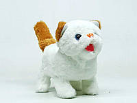 Интерактивная игрушка Shantou Котик белый с рыжими ушками 15 см MC-1054-3