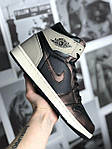 Чоловічі кросівки Nike Air Jordan 1 Retro High OG (чорні із сірим) стильні кроси 7454 Найк топ, фото 5