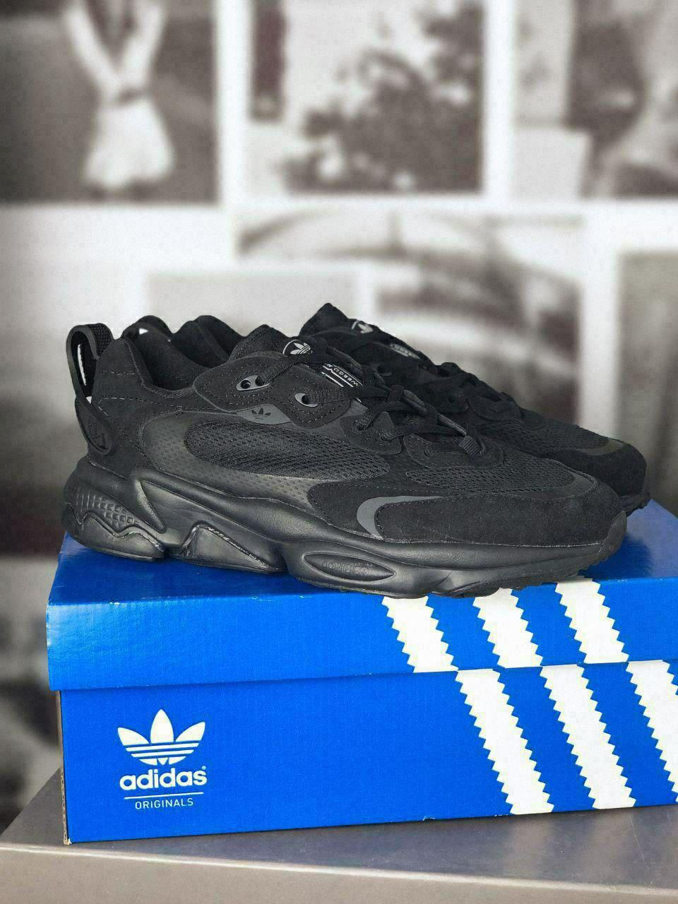 Чоловічі кросівки Adidas Ozweego Meta Black (чорні) стильні повсякденні кроси 7452 Адідас топ, фото 1