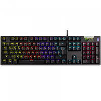 Клавиатура игровая механическая XTRIKE ME UA полноразмерная 104кн радужная LED подсветка USB черная (GK-981UA)