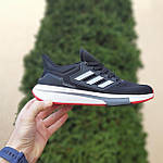 Чоловічі кросівки Adidas EQ 21 RUN (чорні з червоним) стильні повсякденні кроси 11094 Адідас топ, фото 2