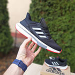 Чоловічі кросівки Adidas EQ 21 RUN (чорні з червоним) стильні повсякденні кроси 11094 Адідас топ, фото 3