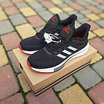 Чоловічі кросівки Adidas EQ 21 RUN (чорні з червоним) стильні повсякденні кроси 11094 Адідас топ, фото 5