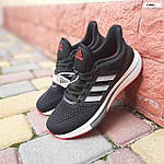 Чоловічі кросівки Adidas EQ 21 RUN (чорні з червоним) стильні повсякденні кроси 11094 Адідас топ, фото 8