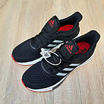 Чоловічі кросівки Adidas EQ 21 RUN (чорні з червоним) стильні повсякденні кроси 11094 Адідас топ, фото 9