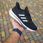 Чоловічі кросівки Adidas EQ 21 RUN (чорні з червоним) стильні повсякденні кроси 11094 Адідас топ, фото 10