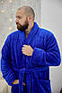 Халат чоловічий махровий теплий великих розмірів 1022 Електрик (2XL - 5XL), фото 3