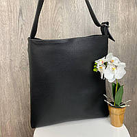 Большая женская сумка классическая черная формат А4, качественная и вместительная сумка для документов