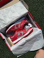 Кроссовки Nike Dunk Low Retro Medium Grey Red кросівки найк