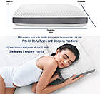 Ортопедична подушка для сну з ефектом пам'яті Memory Foam Бамбук 60х40х12 см Подушка ортопедична з пам'яттю, фото 6