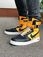 Кроссовки Nike SF Air Force 1 high orange/black кросівки найк