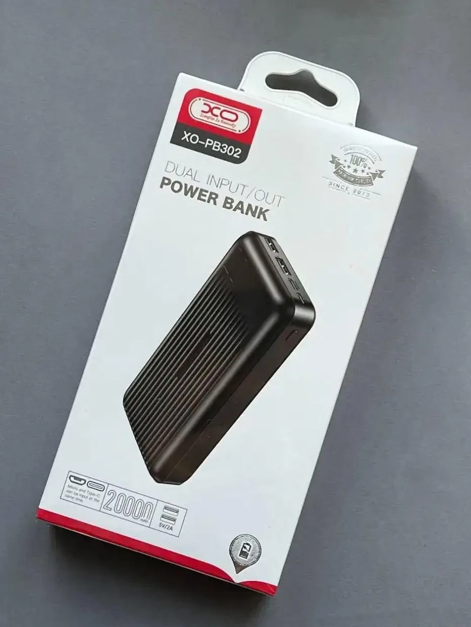 Повербанк XO PB302 20000 mAh 2USB с LED индикатором заряда,Универсальный аккумулятор для телефона переносной - фото 8 - id-p2076484979