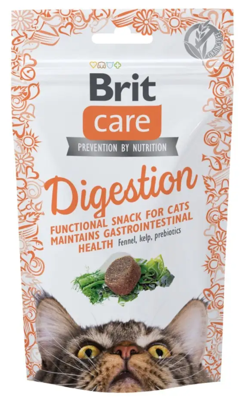 Brit Care Digestion 50 г ласощі для котів (підтримка травлення,тунец, фенхель)