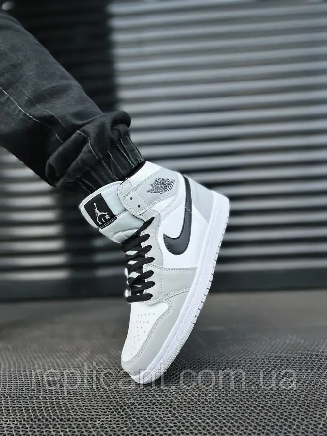 Кроссовки Nike Jordan retro 1 Mid - Light Smoke Grey кросівки найк