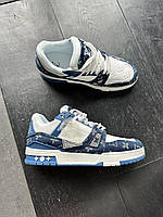 Кроссовки Louis Vuitton Trainer Sneaker White / Blue