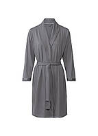 Легкий женский халат на запах с длинным рукавом S серый Livarno home