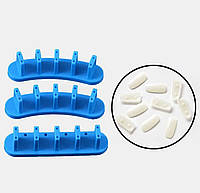 Подставка-держатель типс для маникюра ногтей пластиковая, (3шт. в уп.) Синий