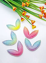 Патчі м'які "Вушка". 3,5см. глітер хамелеон.  Колір мікс.  1шт.