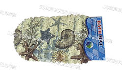 Антиковзаючий килимок для ванної на присосках Морські зірки, розмір 66х35 см.