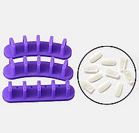 Підставка-тримач типс для манікюру нігтів пластикова, (3шт. в уп.) Фіолетовий