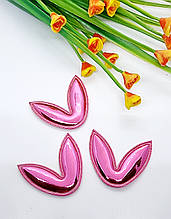 Патчі м'які "Вушка". 3,5см. Екошкіра лак. Колір рожевий. .  1шт.