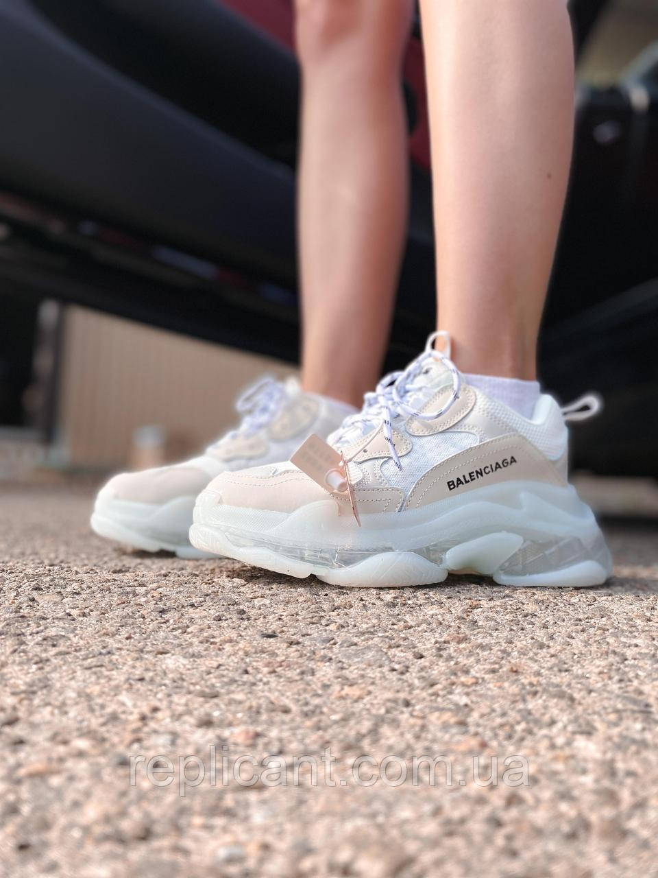 Кроссовки Balenciaga Triple S Clear Sole White, фото 1