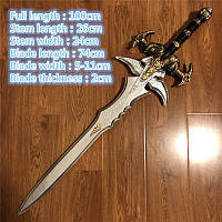Игрушечный меч короля Артаса 100 см 1:1, Косплей World of Warcraft, Ледяной Скорбь или Фростморн