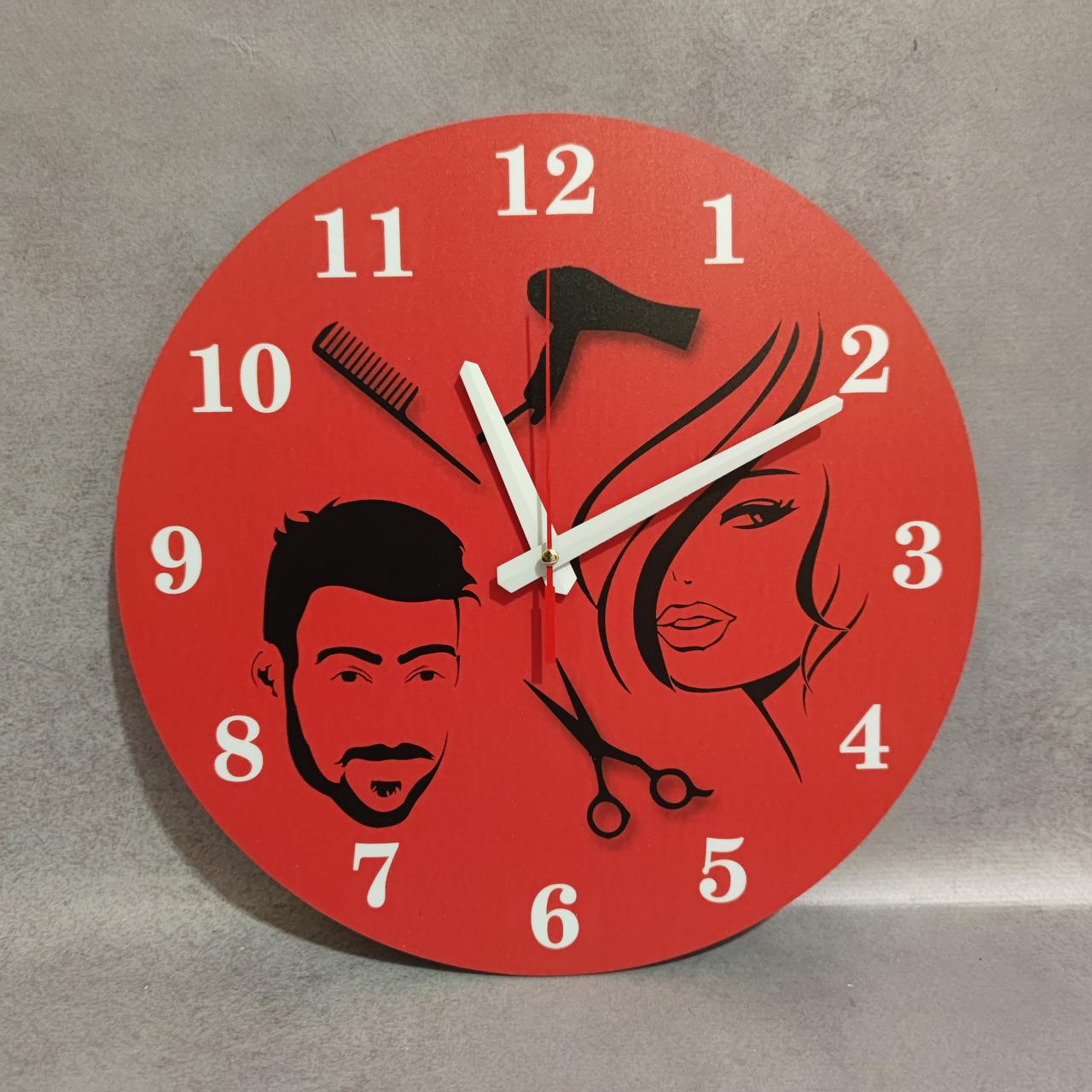 Годинник настінний для салону краси Червоний, фото 1