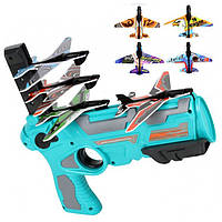 Детский игрушечный пистолет с самолетиками Air Battle катапульта с летающими самолетами (AB-1). DM-313 Цвет: