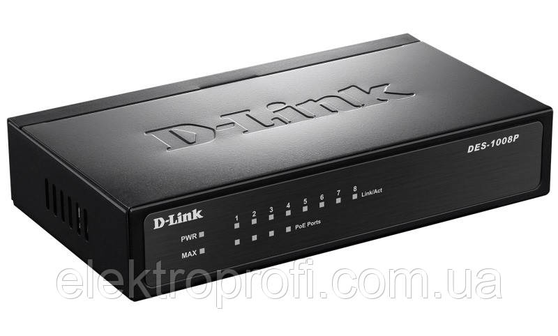 Комутатор D-Link (DES-1008P/C1A) 8-PORT 10/100MBPS