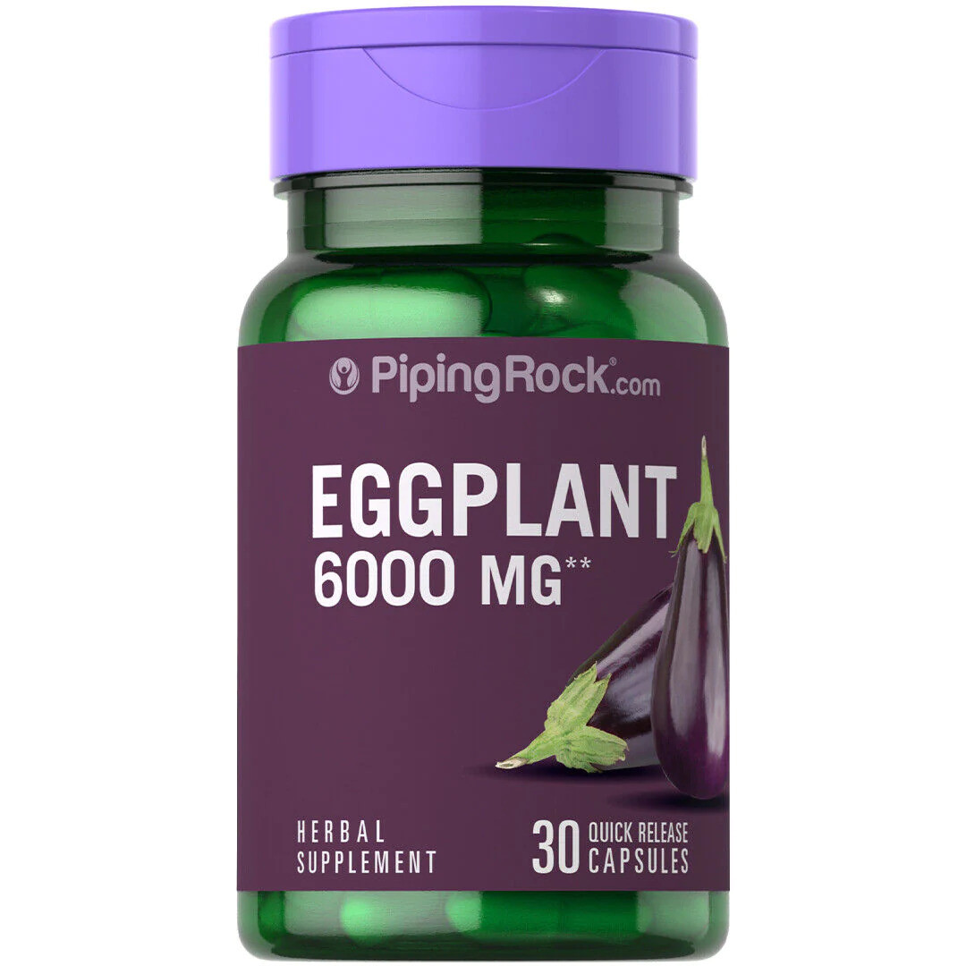Екстракт баклажанів Piping Rock Eggplant Extract 6000 mg 30 Quick Release Capsules, фото 1