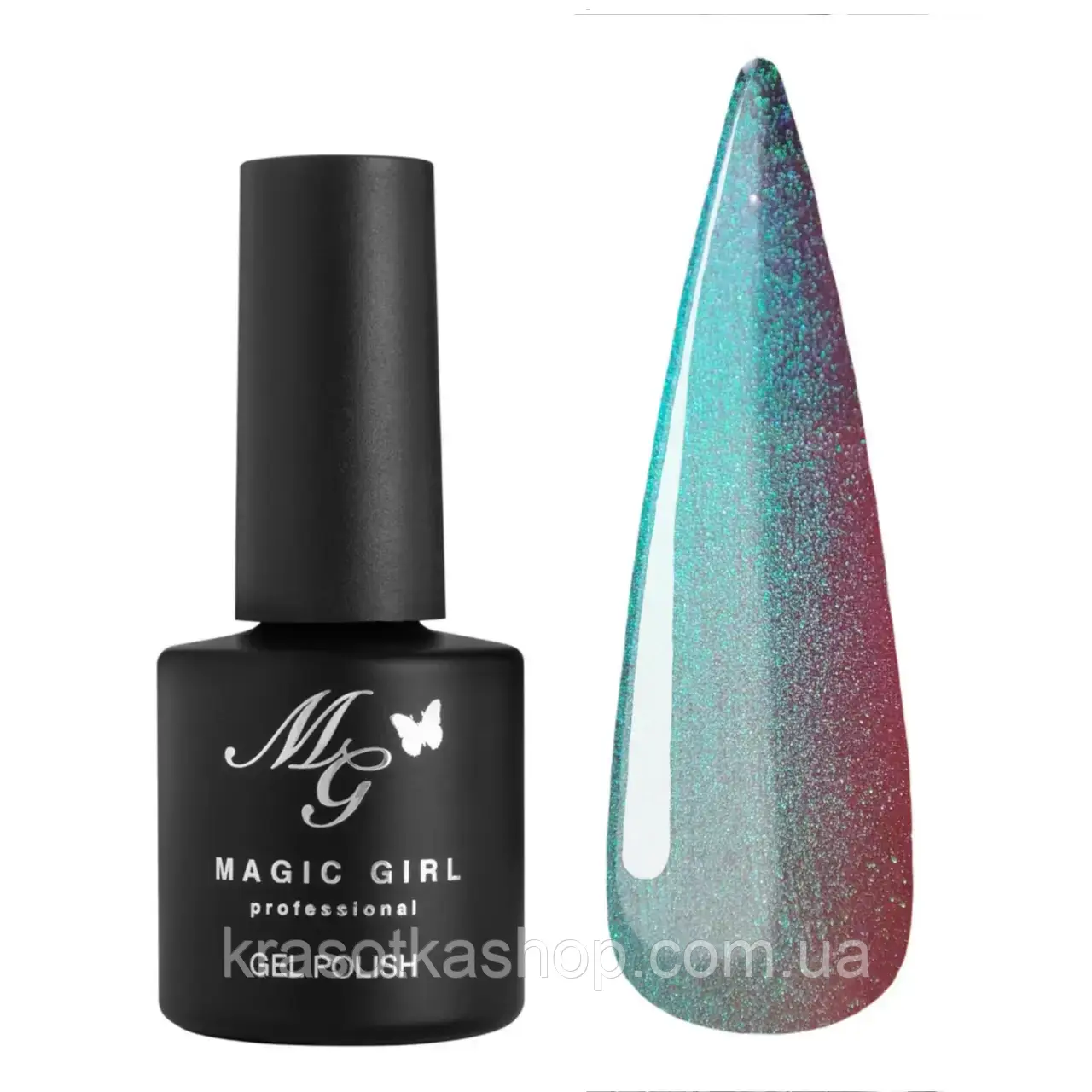Гель-лак Magic Girl Avrora max №1 рожево-бірюзовий, 8 мл