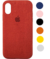 Чехол Alcantara на iPhone X-XS FULL PREMIUM QUALITY Черный Красный Желтый Синий Оранжевый