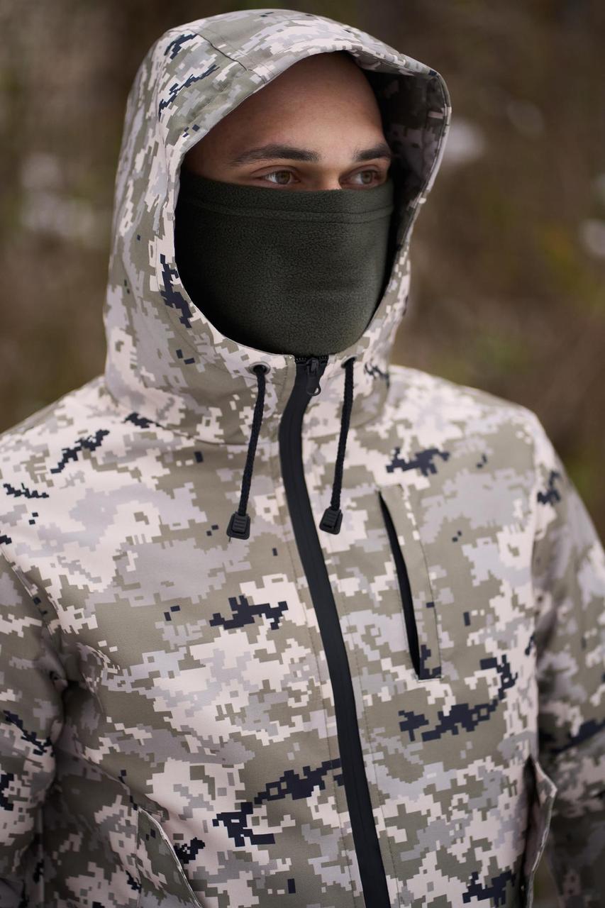Тактична військова куртка на зиму для ЗСУ камуфляж, практична чоловіча тактична куртка світлий піксель