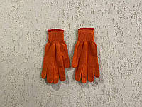 Перчатки рабочие хлопковые оранжевые 1 сорт PD-10