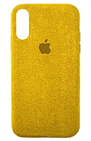 Чехол Alcantara на iPhone X-XS FULL PREMIUM QUALITY Желтый