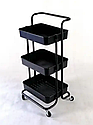 Етажерка універсальна складана 2 полиці на коліщатках 43*36*48 см Stenson WW01356 / Тумба косметолога, фото 7