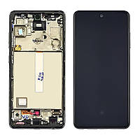 Дисплей экран Samsung A525 Galaxy A52 (2020) + сенсор Black Чёрный с серой рамкой (с широким ободком)