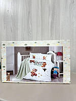 Дитяча постільна білизна для новонароджених First Choice  Digital Satin з пледом