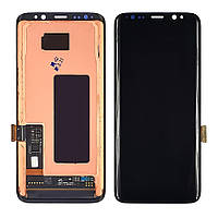 Дисплей экран Samsung G950 Galaxy S8 + сенсор Black Чёрный Original (переклеенное стекло) (гарантия 3 мес.)