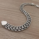 Срібний браслет чоловічий широкий Фараон. Цепочка на руку Тризуб срібло 925. Ширина 10 мм. 19 см, фото 6