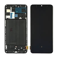 Дисплей экран Samsung A705 Galaxy A70 (2019) + сенсор Black Чёрный с чёрной рамкой (с широким ободком)